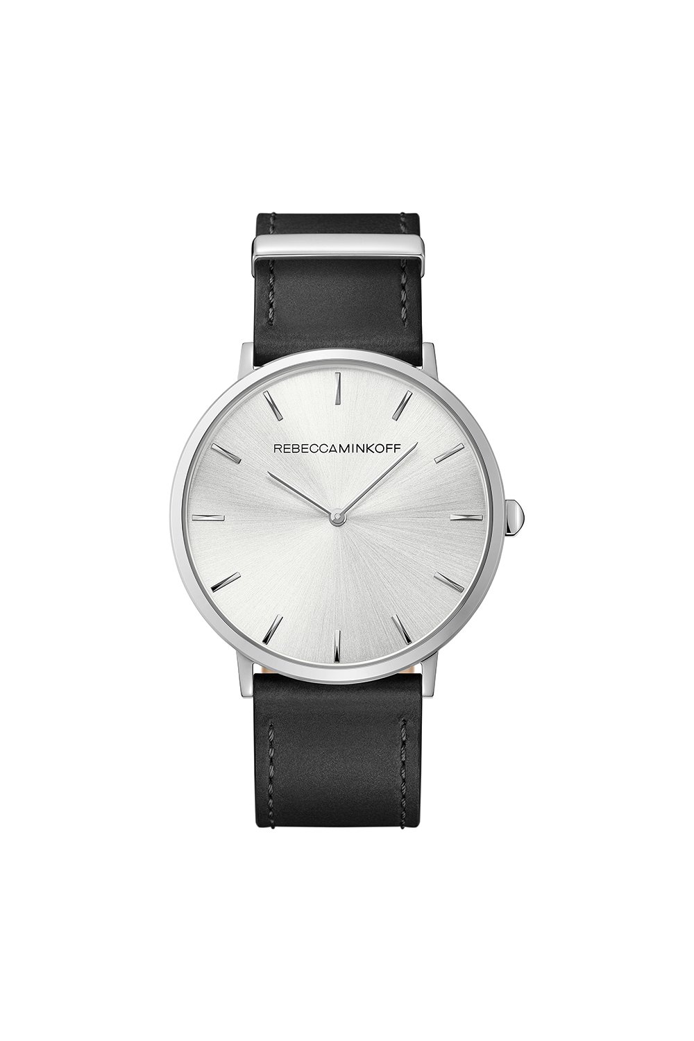 Major Silver Tone Leather Watch, 40MM