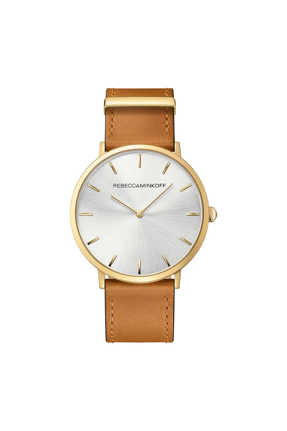 Major Gold Tone Leather Watch, 40MM