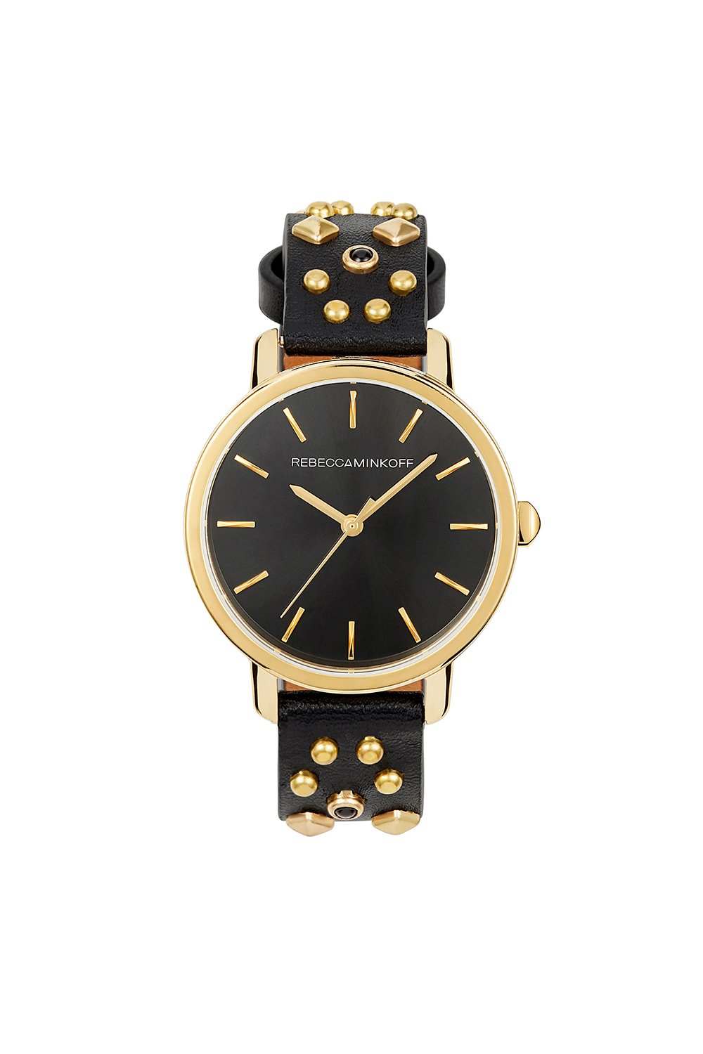 BFFL Gold Tone Multi Studded Leather Watch, 36MM
