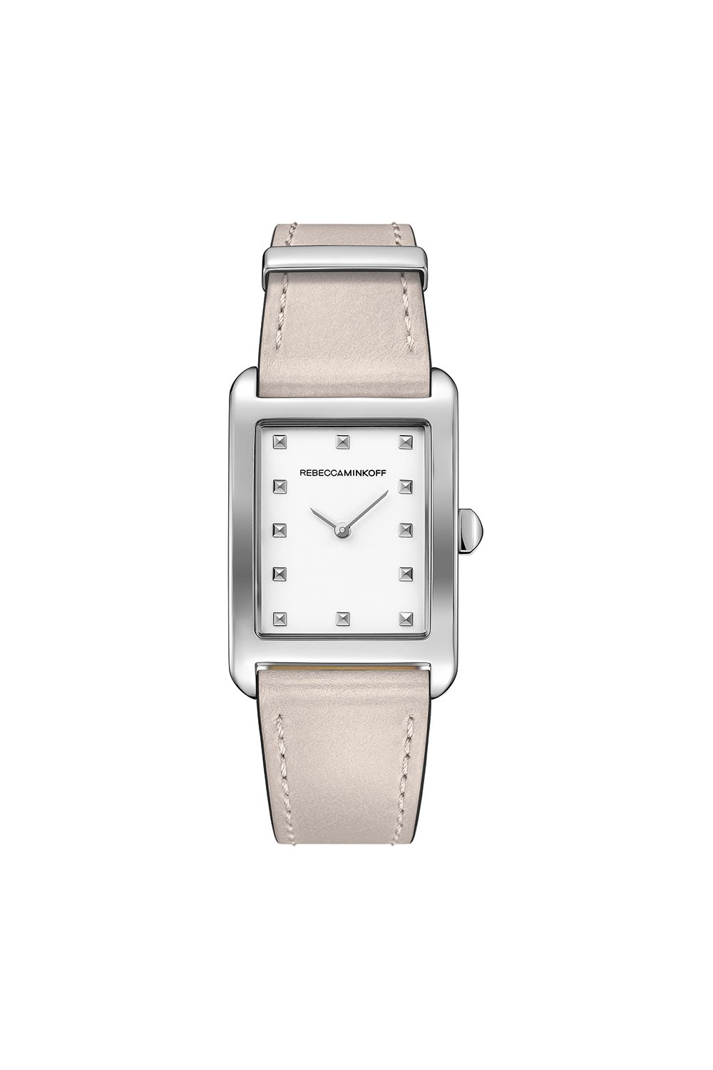 Moment Silver Tone Leather Watch, 26.5MMx38.5MM