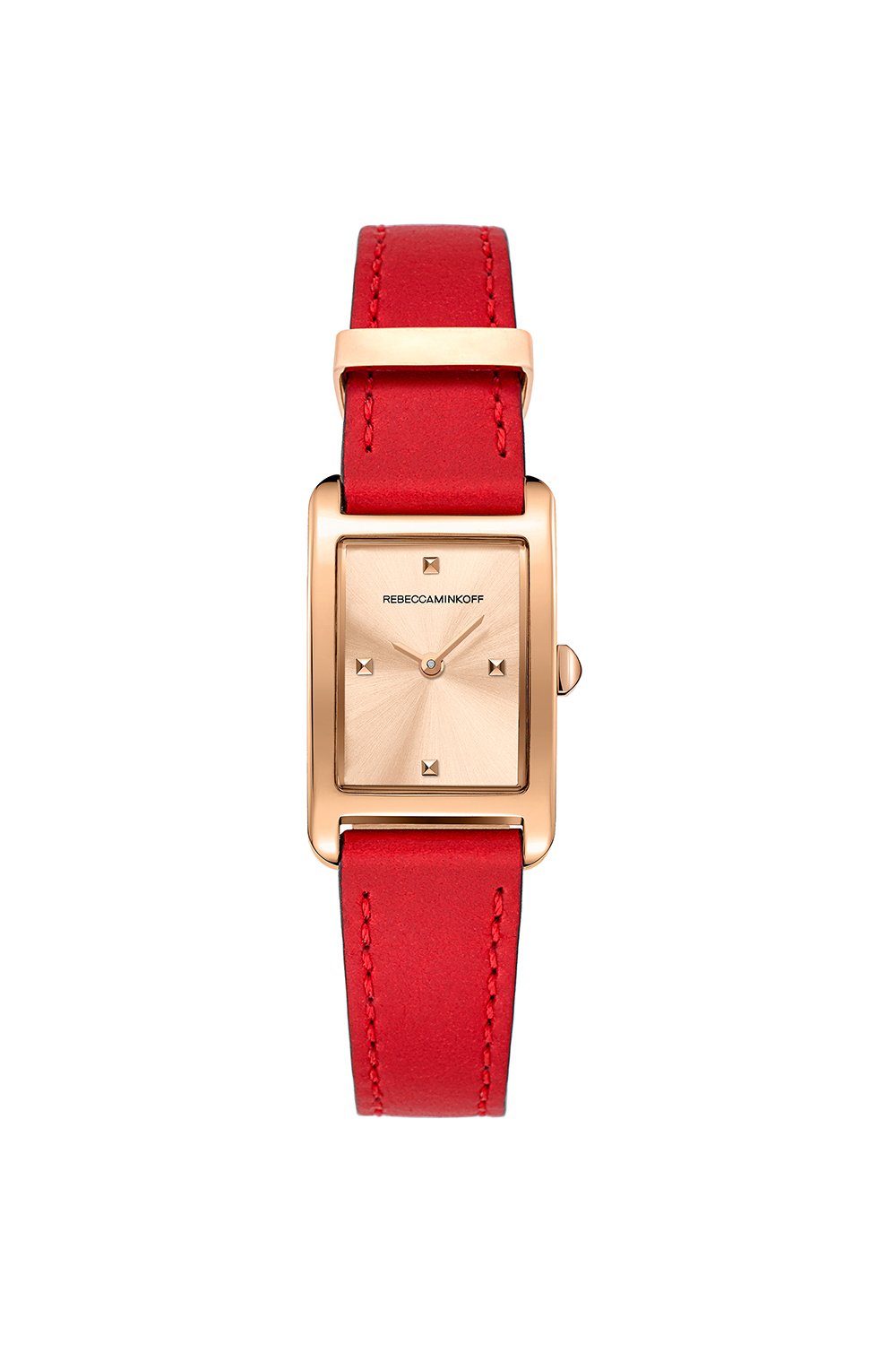 Moment Rose Tone Leather Strap Watch, 19MMx30MM