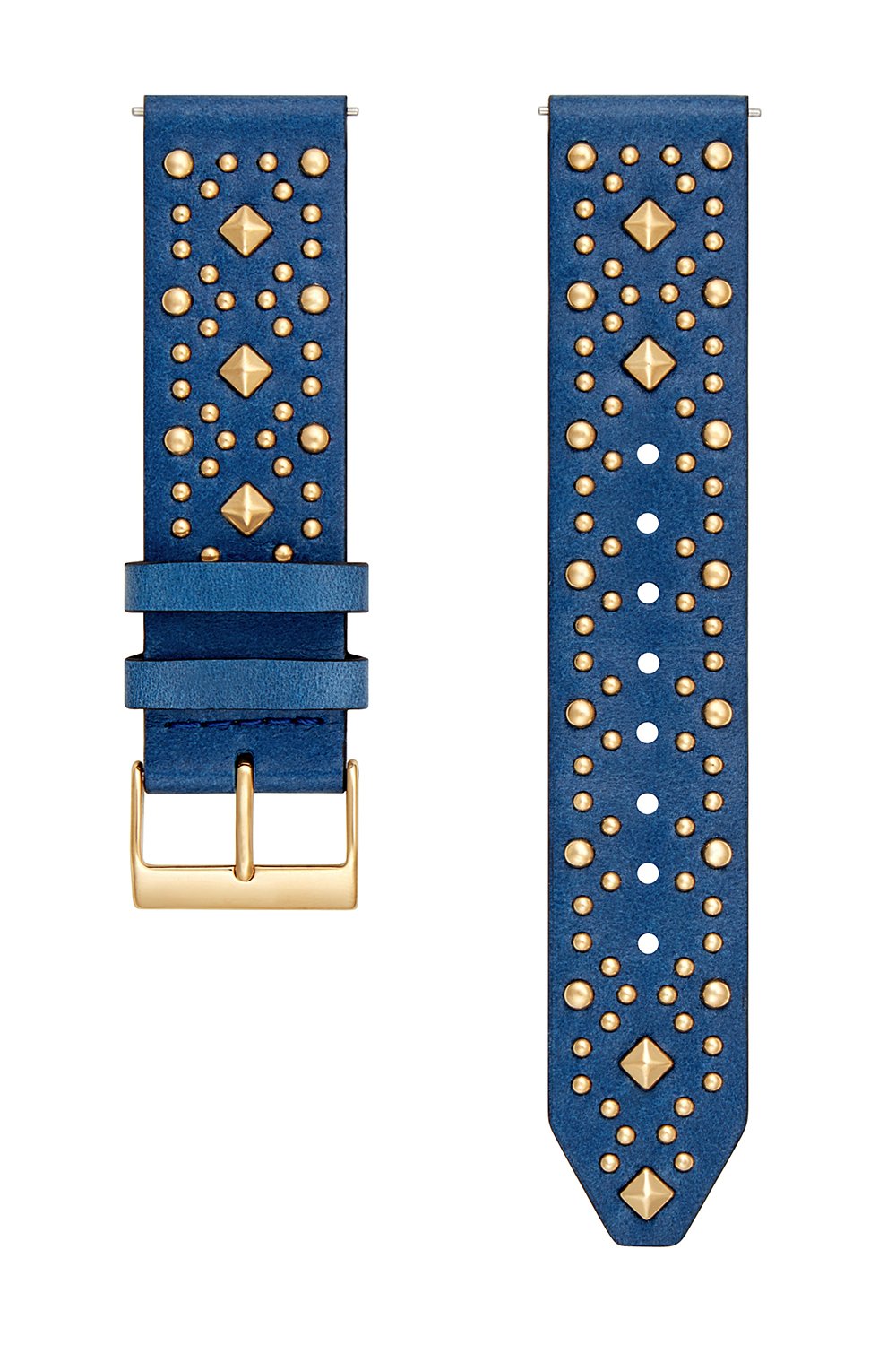Major Interchangeable Blue Studded Leather Strap