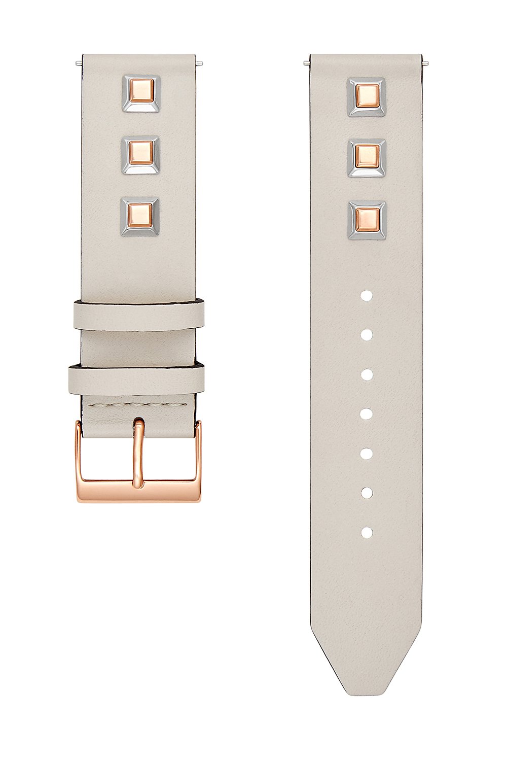 Major Interchangeable Grey Studded Leather Strap
