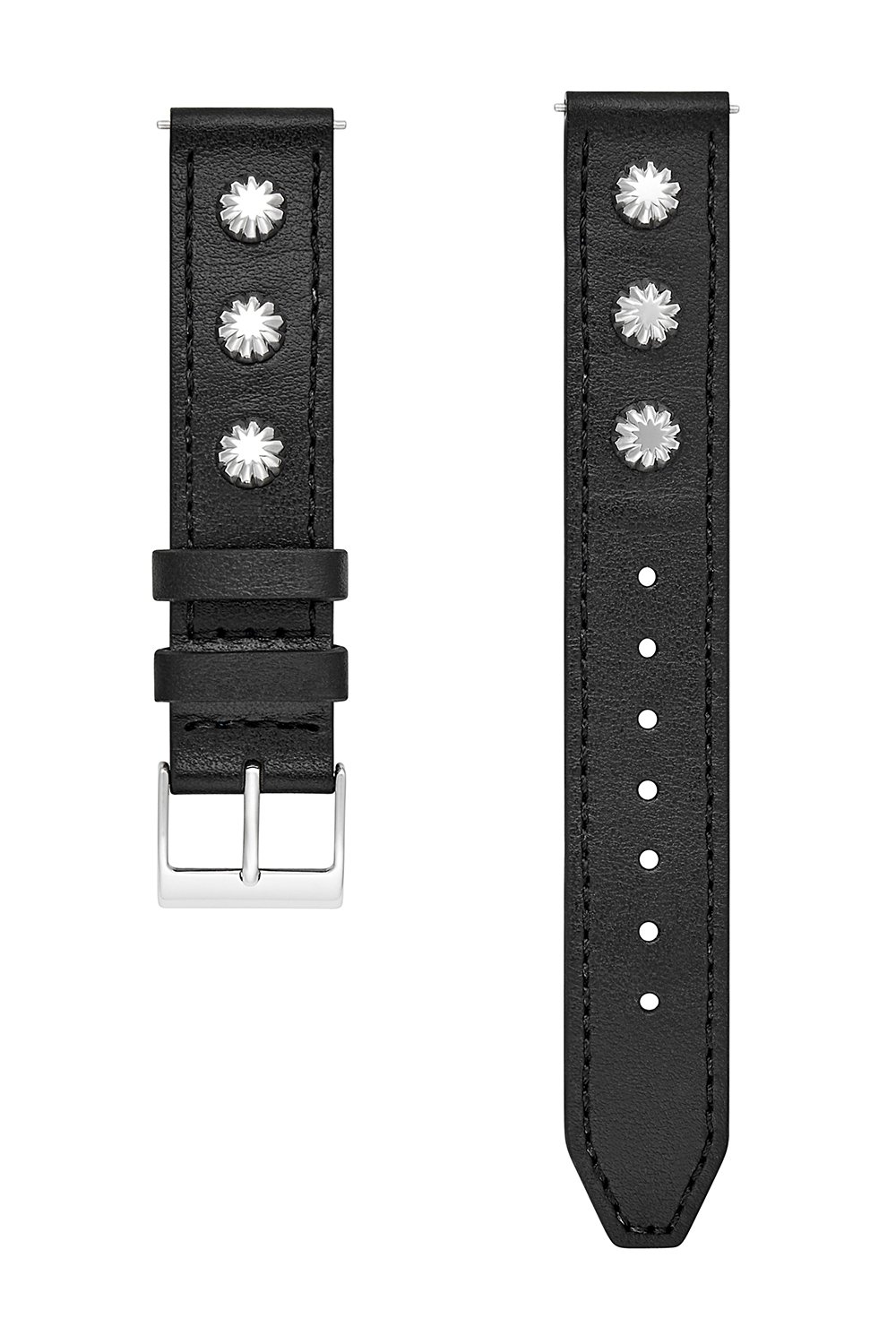 Major Interchangeable Black Studded Leather Strap