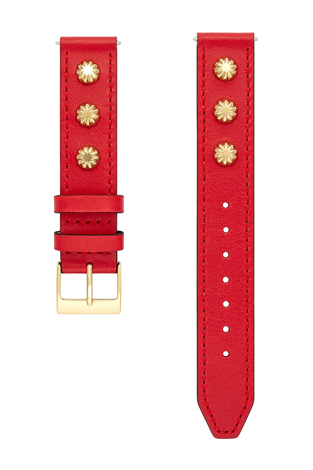 Major Interchangeable Red Studded Leather Strap