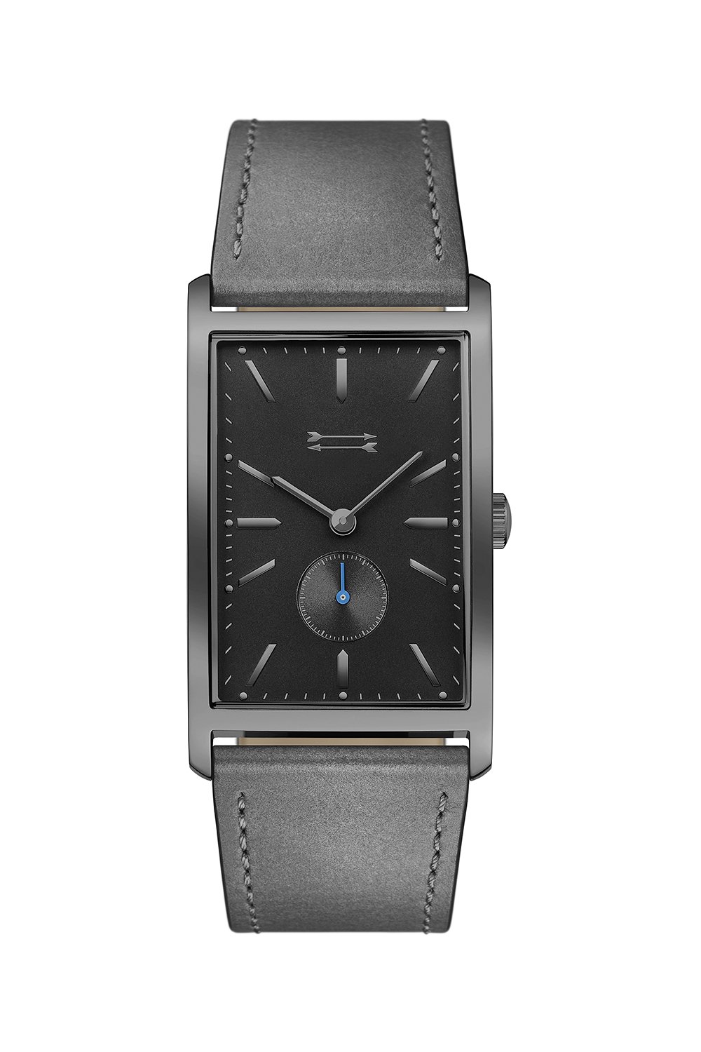 Pesaro Gunmetal Tone Leather Watch, 27MM X 45.5MM