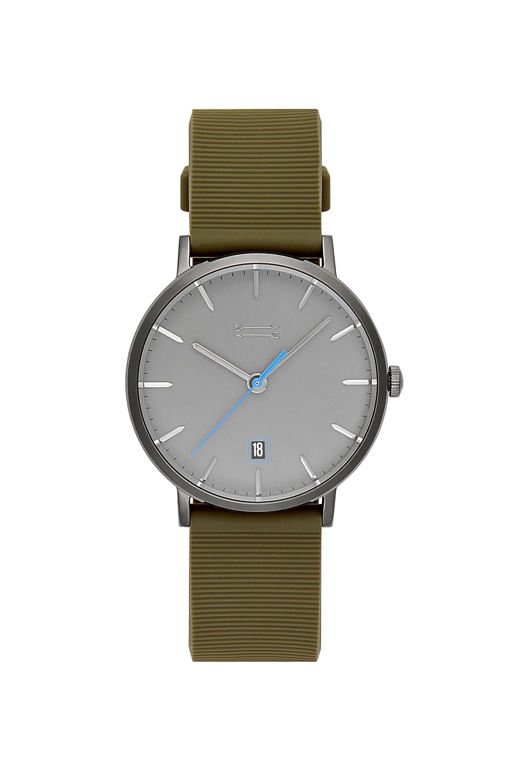 Norrebro Grey Tone Rubberized Strap Watch, 40MM