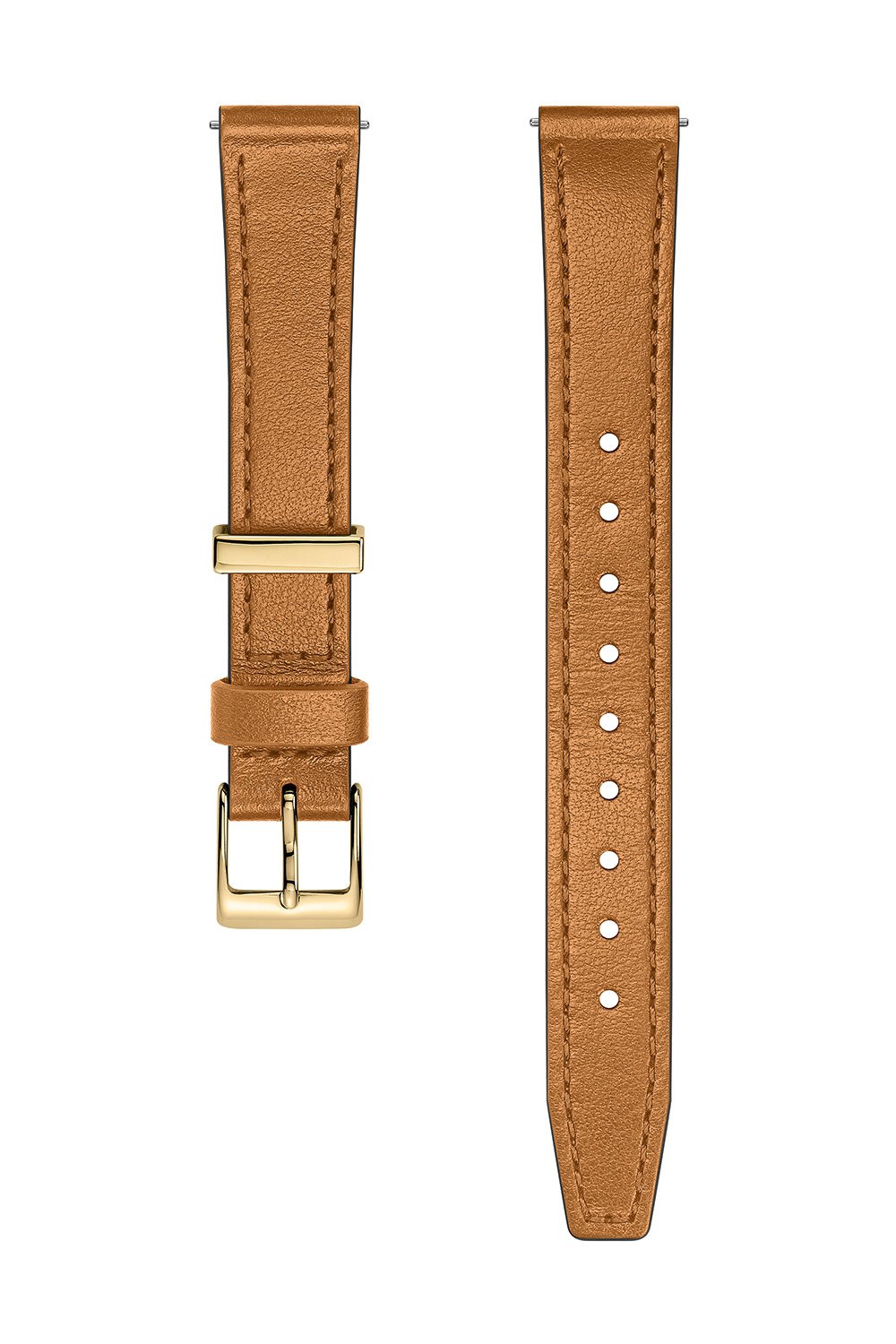 Gold Tone Leather Strap, 14MM