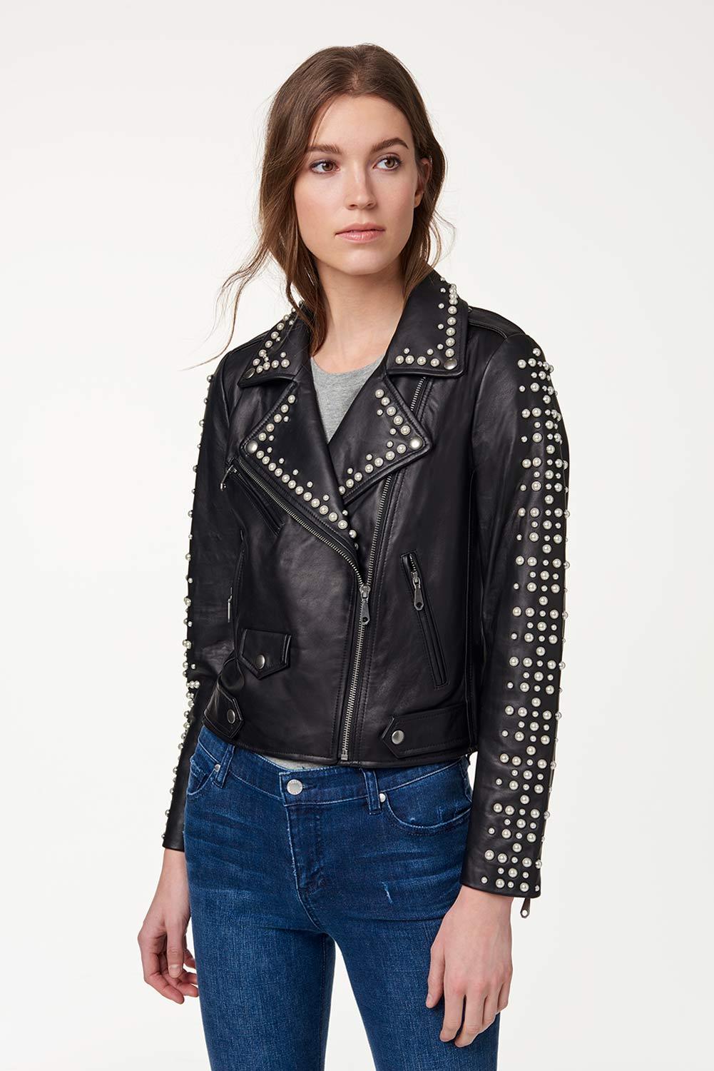 Wes Moto Jacket With Pearls