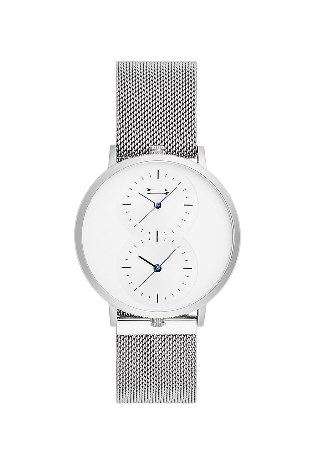 Griffith Silver Tone Mesh Bracelet Watch, 43MM