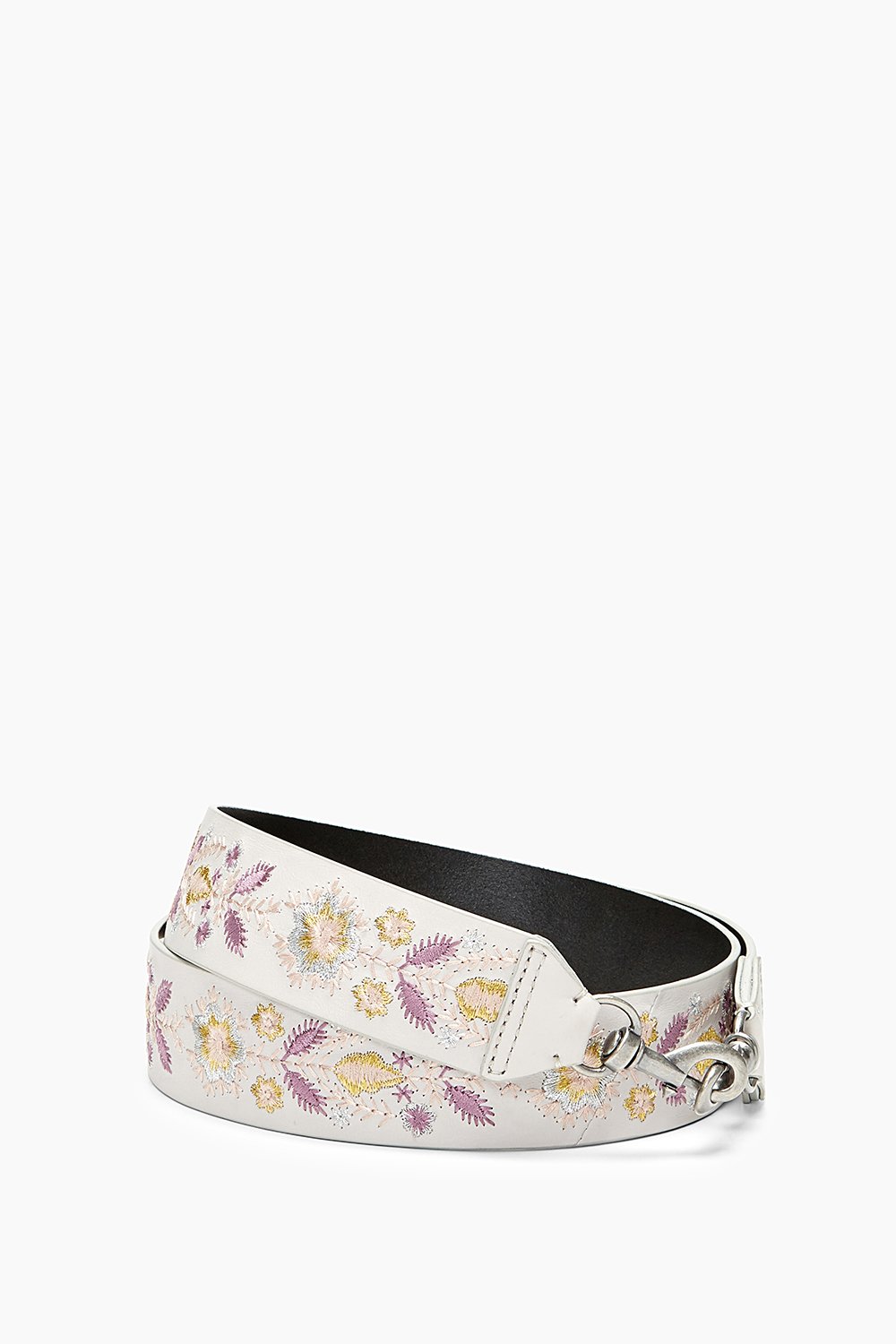Metallic Embroidery Floral Guitar Strap